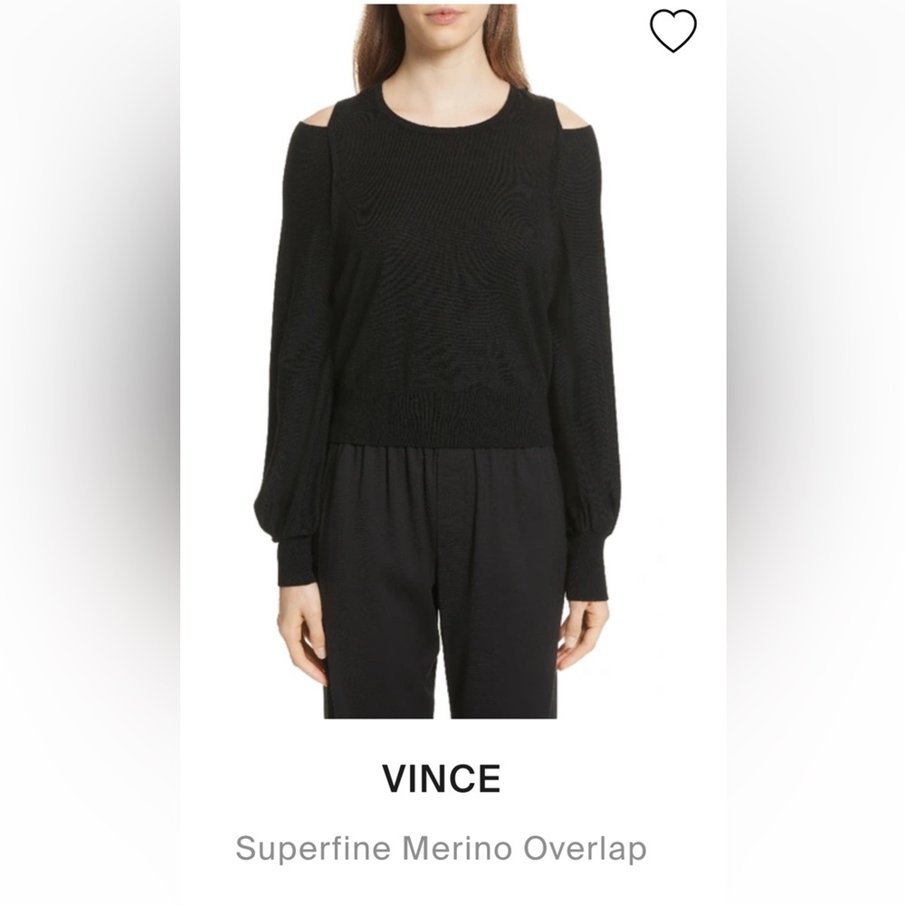 NWOT Vince black Merino superfine wool size s